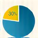 Finansinė diagrama su 30%, rodanti atsakingą kredito panaudojimą